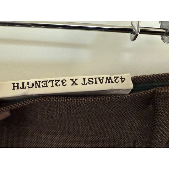 CHAPS NEW Wool Trousers Sz 42x32 Beige Retail $120 - Picture 8 of 8